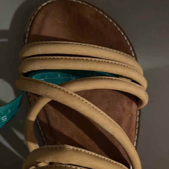 Diba True Saffron Leather Cedar Cove Slide Sandals Woman’s Size 7 READ - Picture 6 of 8